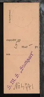 zzu MSP 25 viol. L1 SMS Stuttgart auf Postanweisungs-Abschnitt