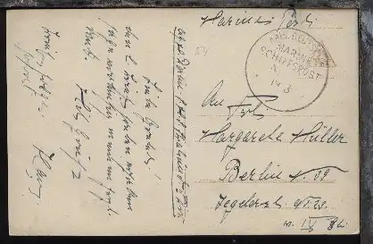 MSP (54) 19.3.   SMS Stralsund auf AK, Stpl. ohne Nr. und Jahreszahl