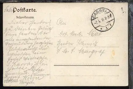 zu MSP 90 AK ab Cassel 7.4.16 an SMS Markgraf