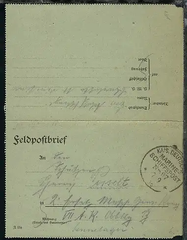 MSP 97 7.9.18 SMS König Wilhelm auf FP-Ktenbf., Abs.-Ang. SMS Charlotte
