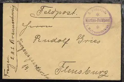 zu MSP 132 viol. Steg-K1 6. Kompagnie I. Matrosen division auf FP-Bf.,