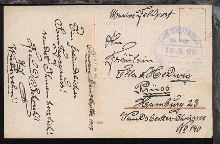 MSP 403 10.9.1917 Sperrfahrzeug-Division der Elbe auf CAK, Kte min. Eckbug