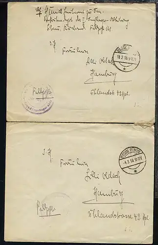 1918 DFP * + undeutl. BfSt. Rekruten-Komp. d. 1. Seeflieger-Abtlg