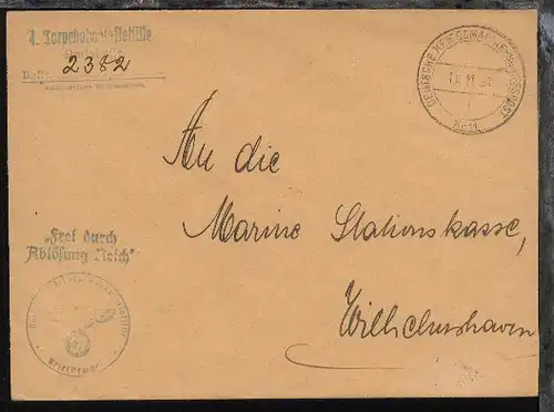 MSP 11l 13.11.37 4. T-Boot-Flottille + Amtskassen-L3 + BfSt. auf Dienst-Bf. 