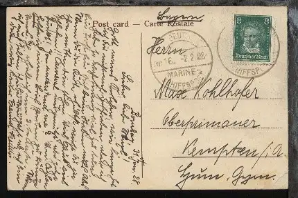 MSP 16 2.2.28 Kreuzer Berlin auf AK (Bombay) von der 10. Reise aus Bombay