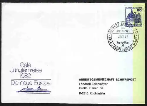 DSP LLOYD HERBSTREISE MS BERLIN NDL 7.10.64 + Neben-Stpl. a auf Bf.