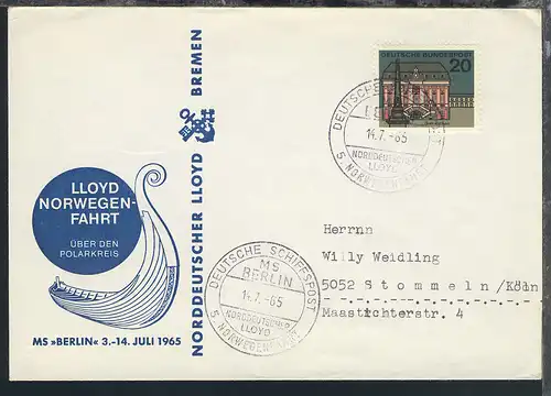 MS Berlin 10 verschiedene Sonder-Umschläge (007/012, 014/017) 