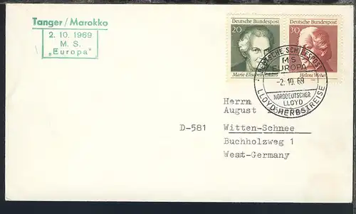 MS Europa 10 verschiedene Belege (012-EU-002/011), teils Sonder-Umschläge