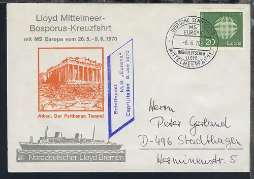 1970 MS Europa 5 verschiedene Belege (012-EU-002, 004, 008, 009, 011),