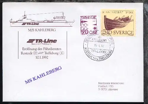 DSP ROSTOCK-TRELLEBORG MS KAHLEBERG TR-Line 15.1.92 auf Sonder-Umschlag 