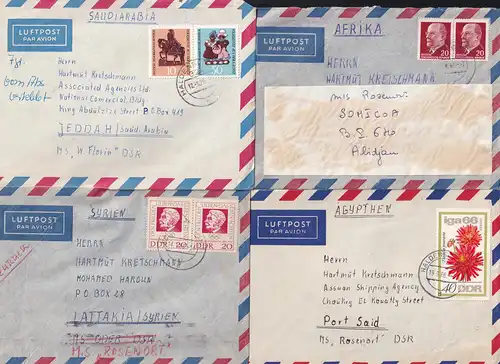 ca. 1960/80 100 Briefe an diverse Schiffe der Deutschen Seereederei
