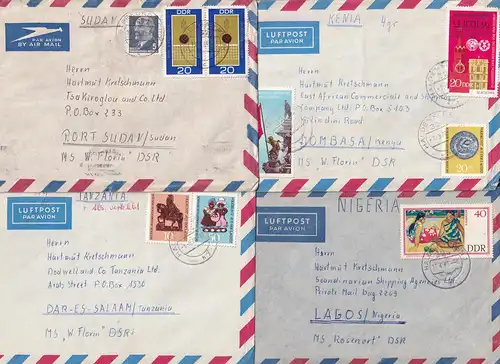 ca. 1960/80 100 Briefe an diverse Schiffe der Deutschen Seereederei