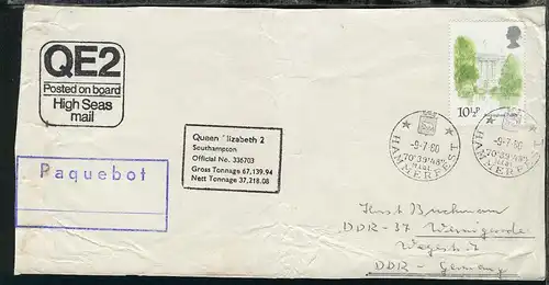 1976/80 RMS Queen Elizabeth 2 16 Belege mit diversen Stpln und Cachets