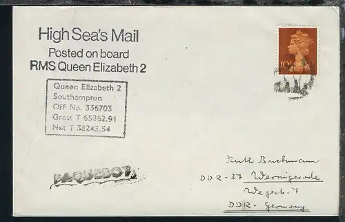 1976/80 RMS Queen Elizabeth 2 16 Belege mit diversen Stpln und Cachets