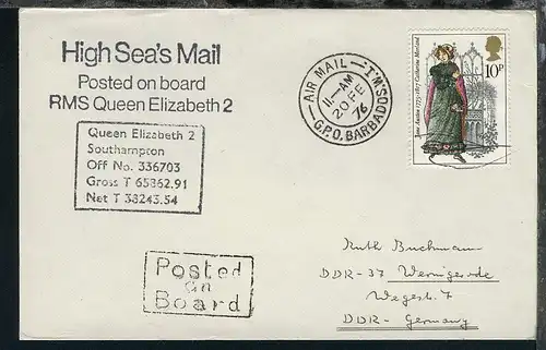 1976/80 RMS Queen Elizabeth 2 16 Belege mit diversen Stpln und Cachets