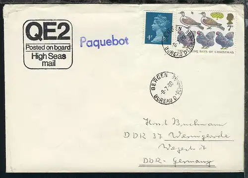 1976/80 RMS Queen Elizabeth 2 16 Belege mit diversen Stpln und Cachets