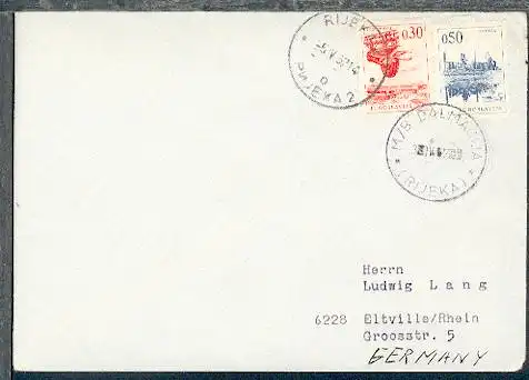 MB DALMACIJA (RIJEKA) 3.IV.67 + OSt. Rijeka 5.IV.67 auf Bf.