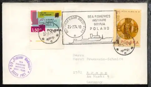 RV PROFESOR SIEDLIECKI SEA FISHERIES INSITUTE GDYNIA POLAND 25.2.74