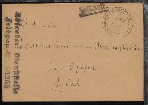 MSP 3 30.1.40 + Dienststellen-L2 06253 (5. T-Boots-Flottille) auf Dienst-Bf.