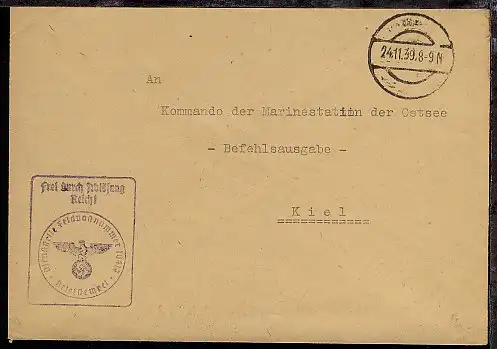 Tarn-Stpl. 24.11.39 + BfSt. 10417 (13. Vorposten-Flottille) auf Dienst-Bf.