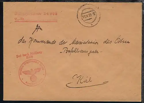 Tarn-Stpl. 11.11.39 + L2 + BfSt. 24905 (2. Minensuch-Flottille) auf Dienst-Bf.