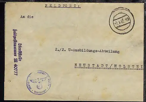 Tarn-Stpl. 7.3.42 + Dienststellen-L2 + BfSt. M 40777 (26. U-Flottille Pillau) 