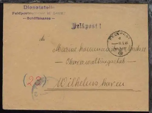 FP d 14.5.44 + Dienststellen-L3 + undeutl. BfSt. M 54983 (15. Landungsflottille)