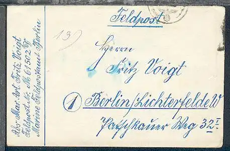 FP-Stpl. (über Rand) auf FP-Bf., Abs.-Ang. M 61502 (21. Schiffsstammabteilung)