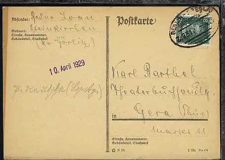 BERLIN-BRESLAU Z. 231 9.4.29 auf PK