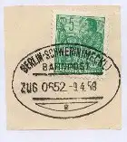 BERLIN-SCHWERIN (MECKL) e ZUG 0652 9.4.58 auf Bf.-Stück