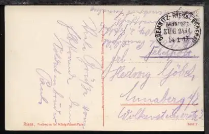 CHEMNITZ-RIESA-RÖDERAU ZUG 3444 14.1.17 auf FP-AK