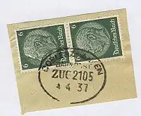 COBLENZ-MAYEN ZUG 2105 4.4.37 auf Bf.-Stück