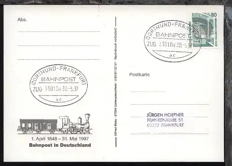 DORTMUND-FRANKFURT ac ZUG 39010 IV 30.5.97 auf AK
