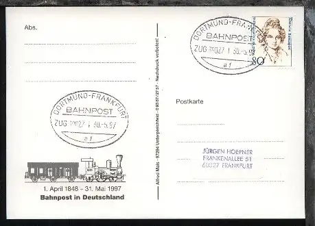 DORTMUND-FRANKFURT af ZUG 39027 I 30.5.97 auf AK