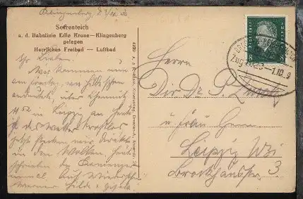 DRESDEN-REICHENBACH (VGTL) Zug 1020 1.10.29 auf AK