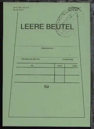 HAMBURG-FRANKFURT d ZUG 00173 7.3.88 auf Beutelfahne