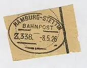 HAMBURG-STETTIN Z. 338 8.5.26 auf Bf.-Stück