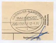 HANNOVER-HAMBURG i ZUG 000596 12.1.74 auf Bf.-Stück