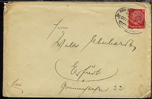 HANNOVER-KASSEL Zug 0074 19.9.39 auf Bf., Bf. Bef.-Sp.