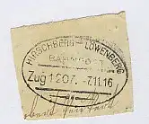 HIRSCHBERG-LÖWENBERG Zug 1207 7.11.16 auf Bf.-Stück