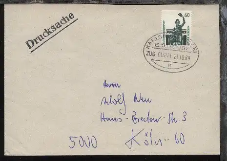 KARLSRUHE-BASEL g ZUG 014171 21.10.89 auf Bf.