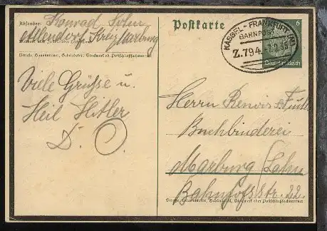 KASSEL-FRANKFURT (M) Z. 794 7.2.35 auf GSK