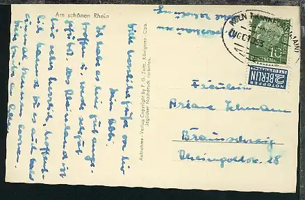 KÖLN-FRANKFURT (MAIN) b ZUG 01093 06.8.55 auf AK