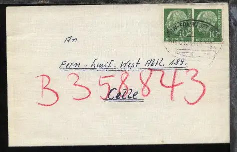 KÖLN-FRANKFURT (MAIN) k ZUG 01269 09.11.58 auf Bf.