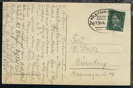 KÖLN-FRANKFURT (MAIN) Zug 1364 4.9.31 auf AK