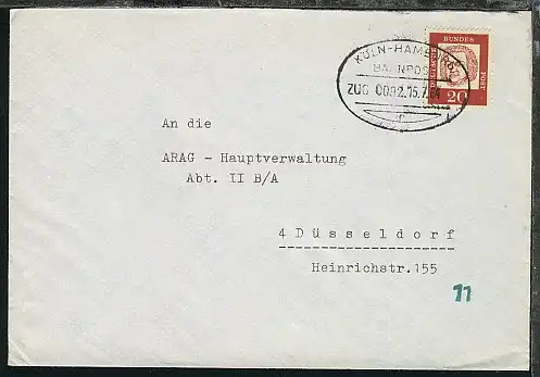 KÖLN-HAMBURG e ZUG 0092 14.7.64 auf Bf.