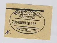 KÖLN-HAMBURG g ZUG 0598 30.6.67 auf Bf.-Stück