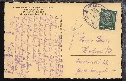 KÖLN-HANNOVER b Zug 40 25.9.37 auf AK