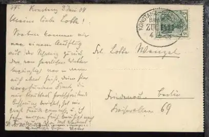 KONSTANZ-OFFENBURG ZUG 1411 4.6.08 auf AK