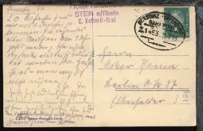 KONSTANZ-OFFENBURG Z. 1453 22.7.29 auf AK